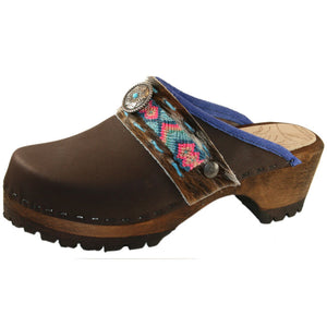 Brown Oil Mountain Clogs with Limited Edition Boho Strap Willow