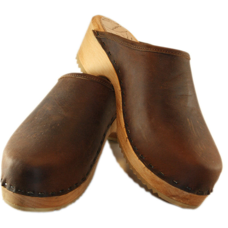 Traditional Heel clogs  no strap Chocolate Brown