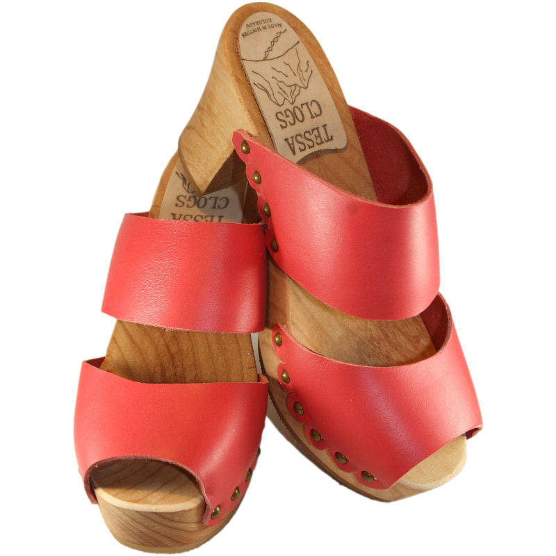 Coral Red Ultimate High Two Strap Sandal