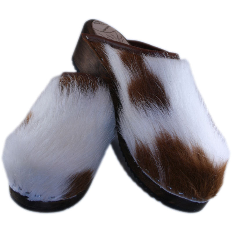 Traditional Heel Brown and White Cow