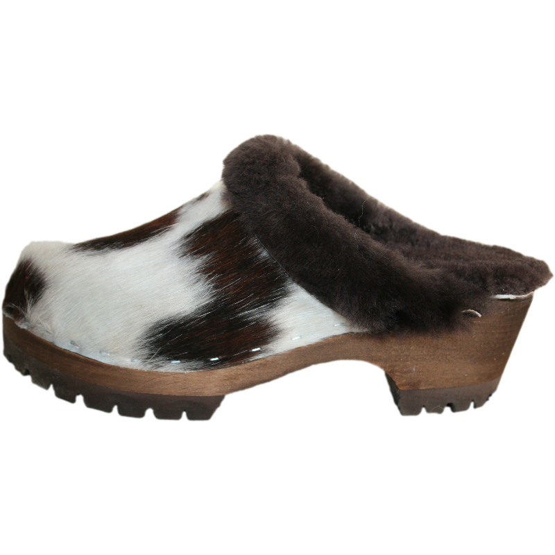 Tri Colred Cow Shearling Lined Mountain  Clogs