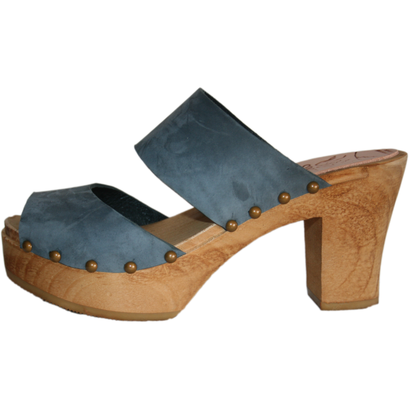 Ultimate High Two Strap Sandal in Denim Blue Nubuck