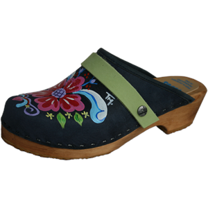 Traditional Heel Denim Blue Petra with you choice of Strap