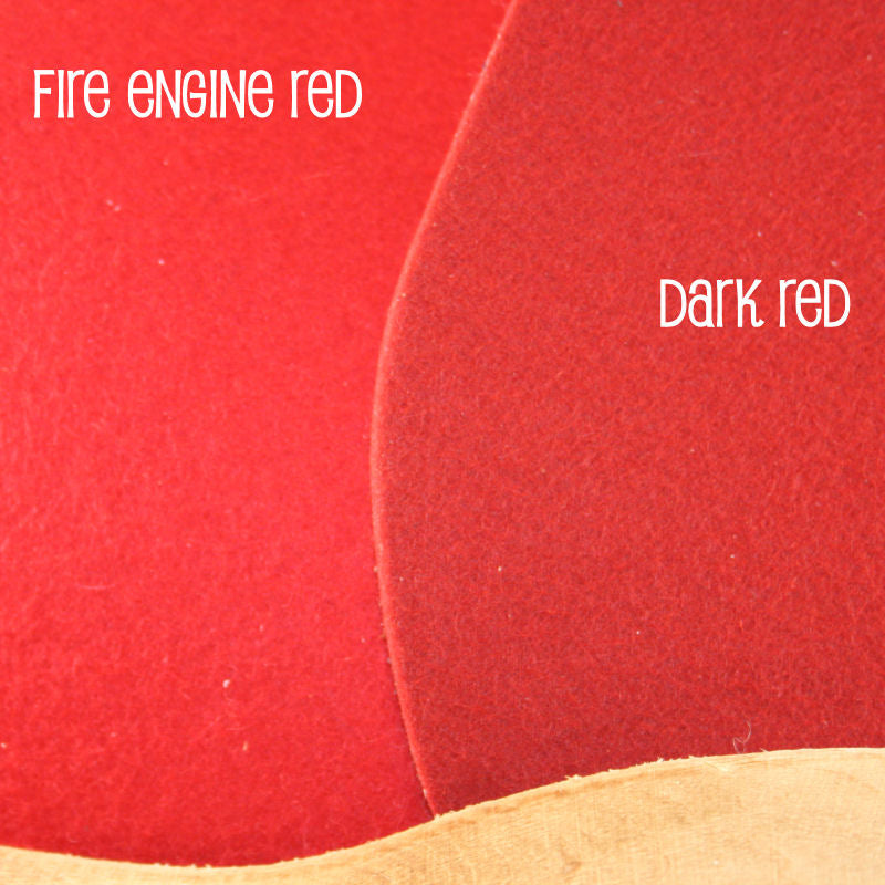 Dark Red and Fire Engine Red Felt Wool