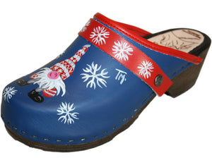Flexible Tessa Clogs in a Christmas Design, Red Snowflake Strap
