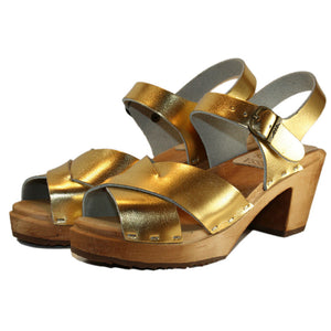 Gold Heather High Heel Sandal