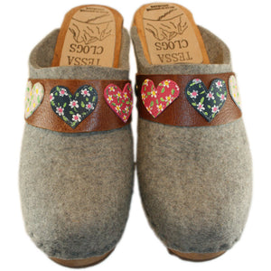 High Heel Granite Felt Wool with your choice of Hand Painted Heart Snap Strap