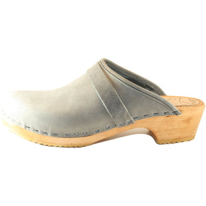 Light Gray Stapled Strap Women's  Clog