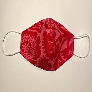 Tessa Reversible Cotton Face Mask in Blue/Red