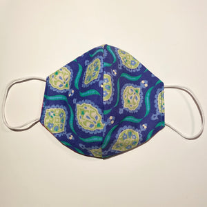 Tessa Reversible Cotton Face Mask in Blue