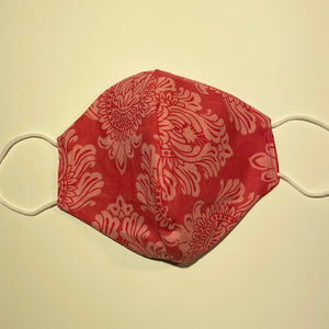 Tessa Reversible Cotton Face Mask in Pink Brocade