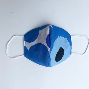 Tessa Reversible Cotton Face Mask in Blue Marimekko