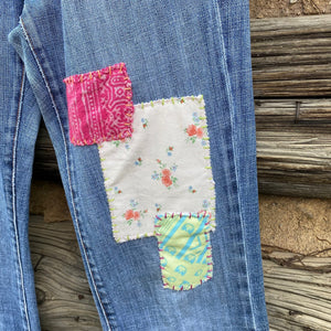 Tessa "Hand Me Downs" Upcycled Jeans Kelly