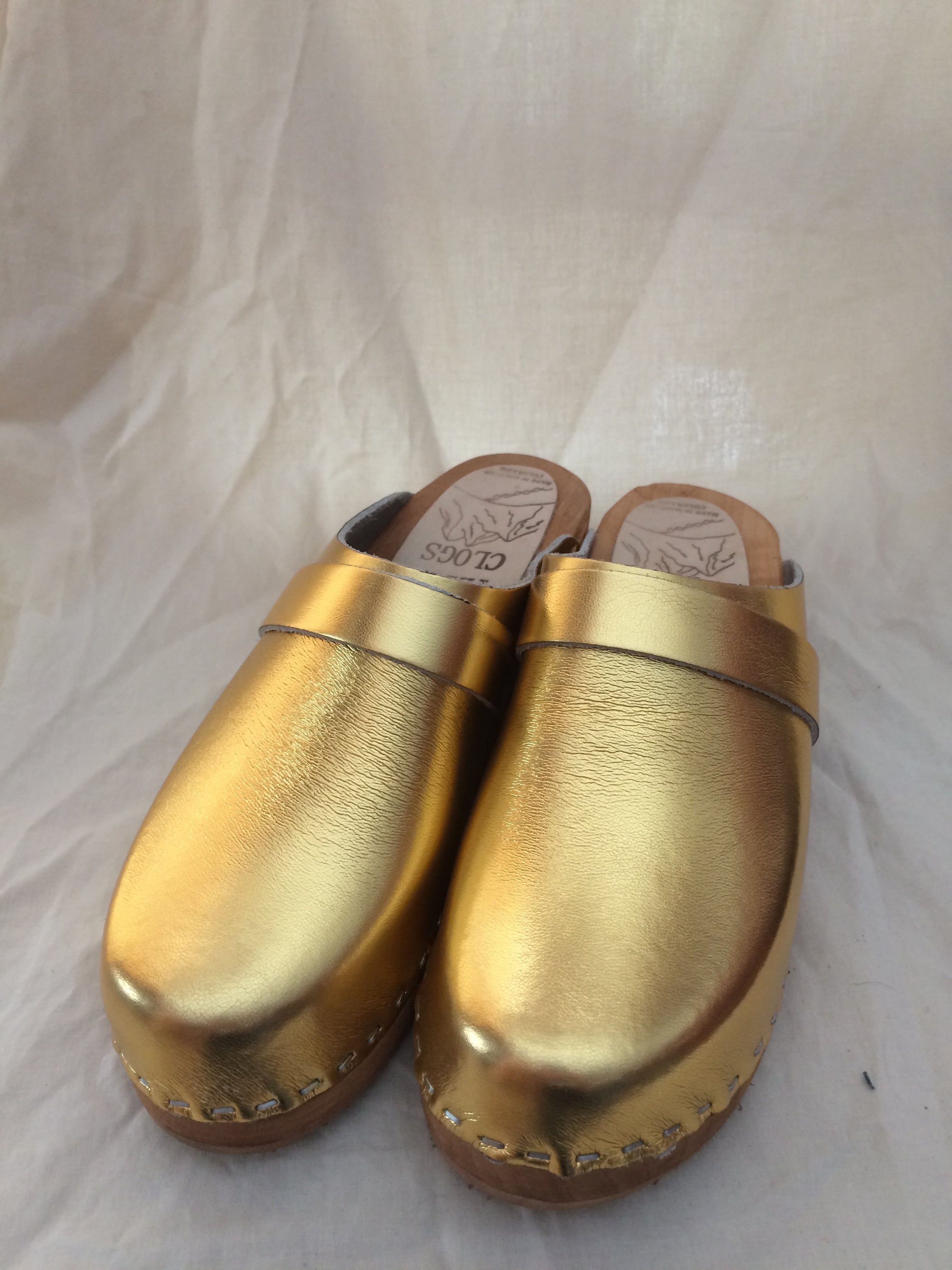 Authentic Clogs Traditional Heel Gold - Swedish Clogs made in the mountains of CO ...