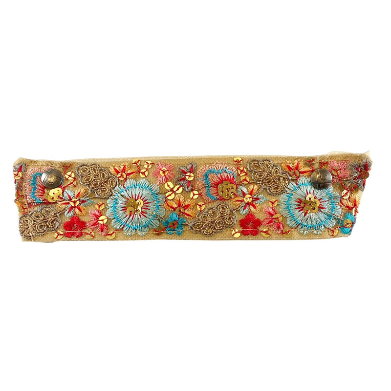 Wide Limited Edition Samara Embroidered Ribbon Snap Strap