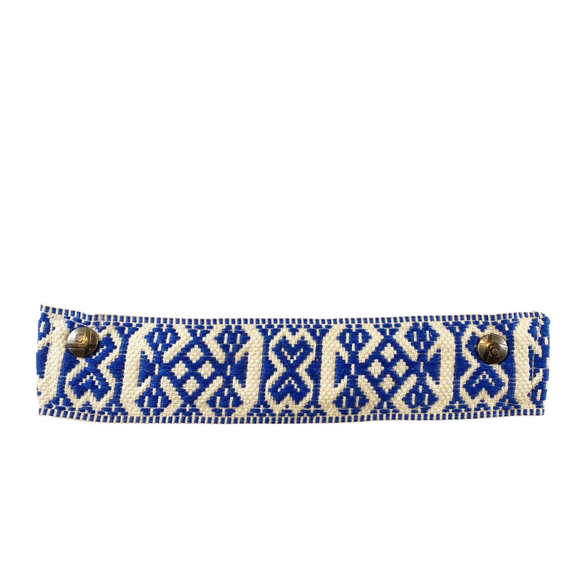Blue and Cream Scandinavian Ribbon Snap Strap