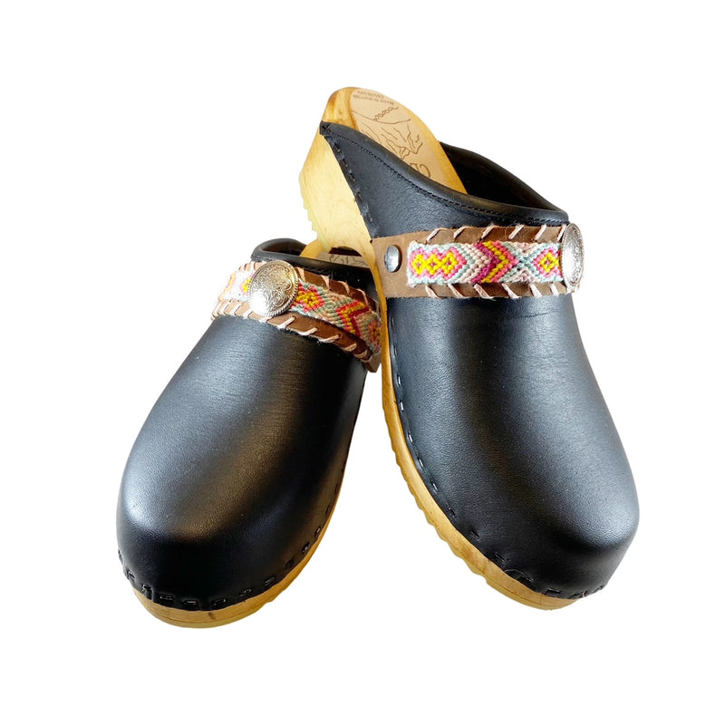 Traditional Heel Black with your choice of Boho strap