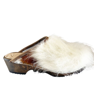 Furry White Pony Traditional Heel