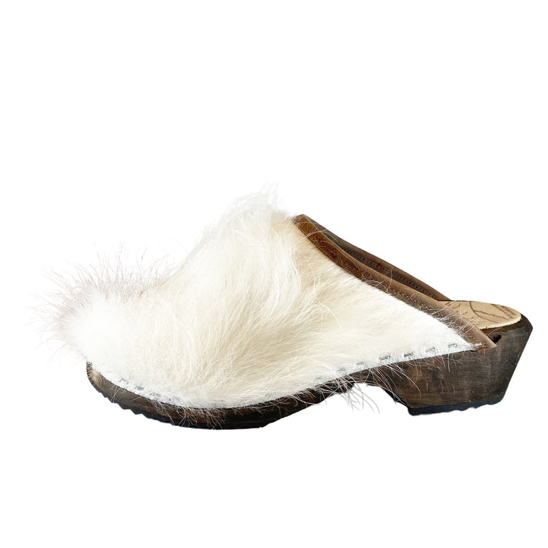 Furry White Pony Traditional Heel