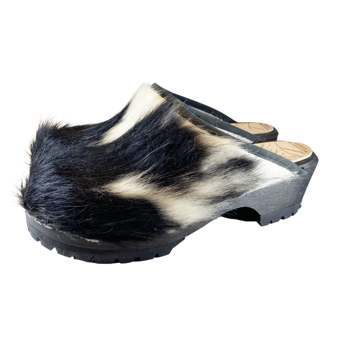 Mountain Sole Black and White Pony – Tessa Clogs / Swedish Clog Cabin
