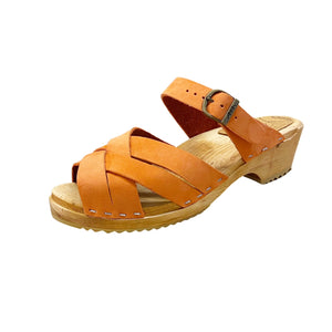 Orange Nubuck Louise Traditional Heel Sandal
