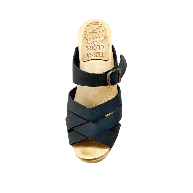 High Heel Mountain Sole Louise Sandal in your choice of Leather
