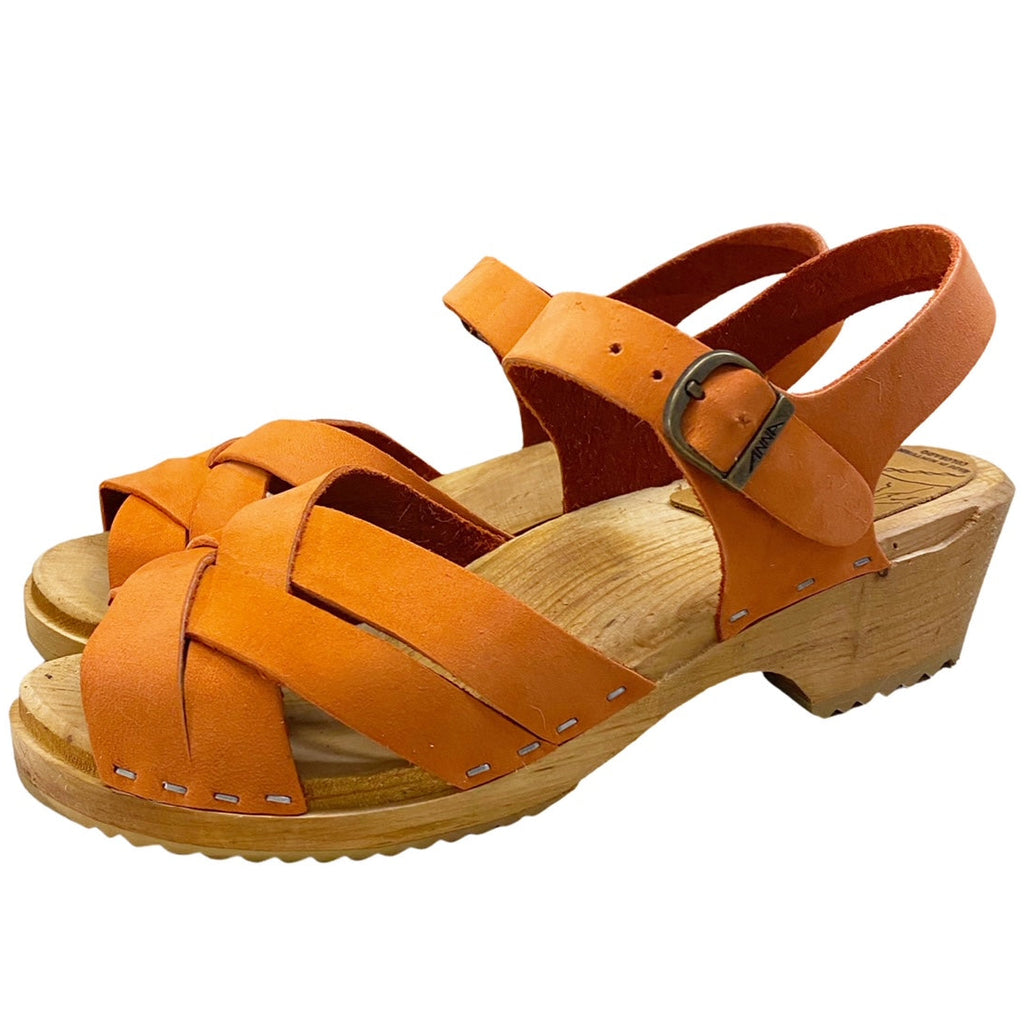 Orange Nubuck Filippa Traditional Heel Sandal