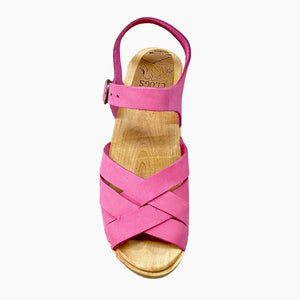 Hot Pink Nubuck Filippa Traditional Heel Sandal