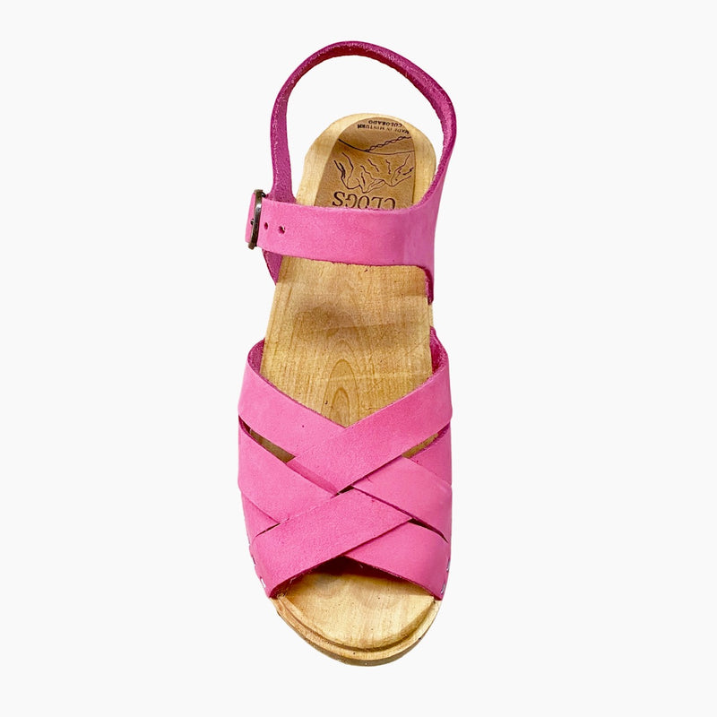 Hot Pink Nubuck Filippa Traditional Heel Sandal