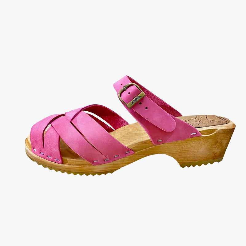 Hot Pink Nubuck Louise Traditional Heel Sandal