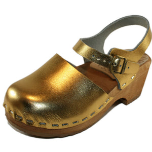 Tessa Children's Closed Toe Moa Sandal in Gold