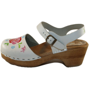 Tessa Children's White hand painted Matilda Moa Sandal