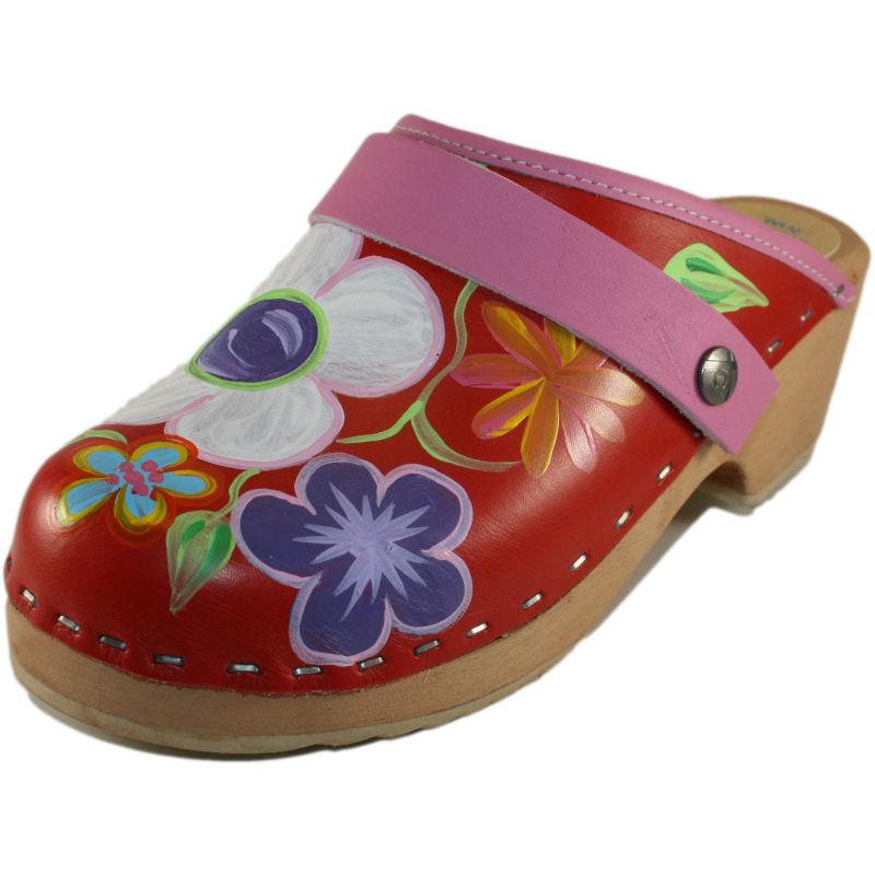 Tessa Kid's hand painted Red Christy Clog