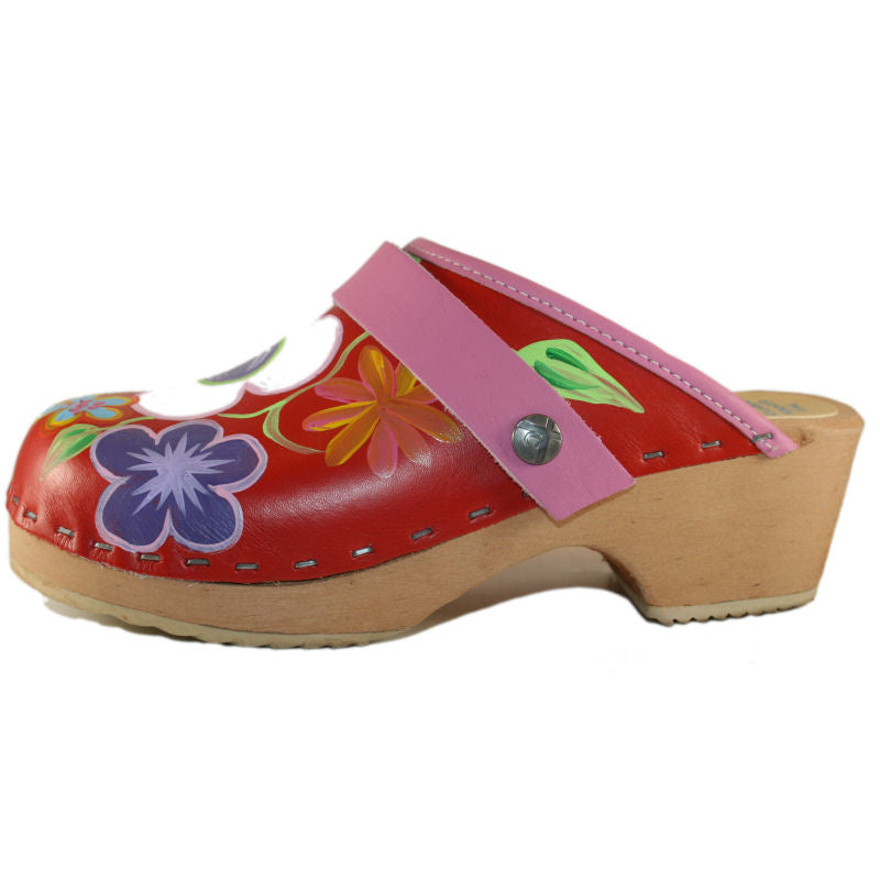 Tessa Kid's hand painted Red Christy Clog