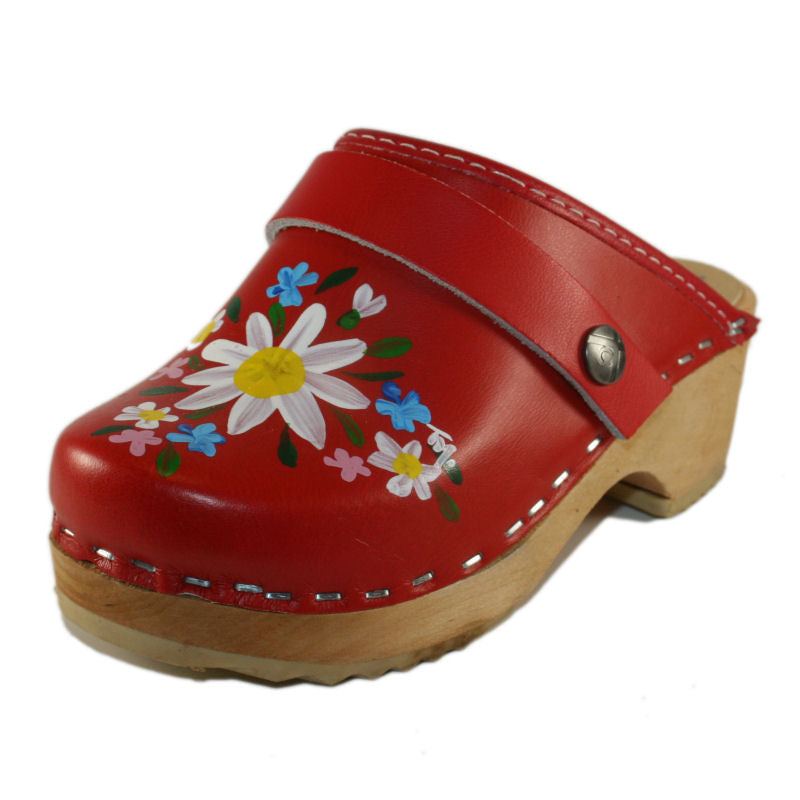 Children's Hand Painted Red Malin Tessa Clog - a classic