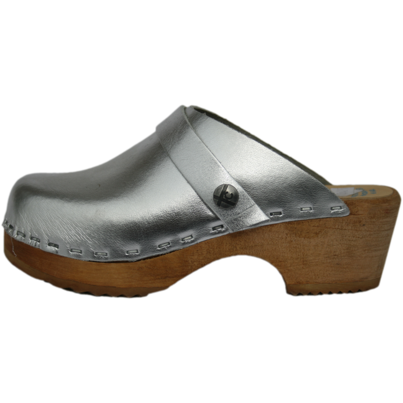 Children's Tessa Silver Clogs, available also in Gold, Bronze & Pewter