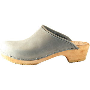 Light Gray Leather on a Traditional Heel