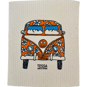 Tessa Orange Van Dish Cloth