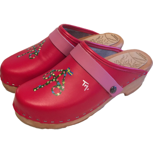 Traditional heel Hand Painted Red Midsummer Design