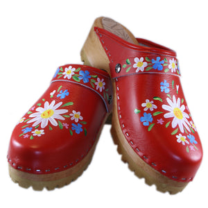 Red Clogs handpainted