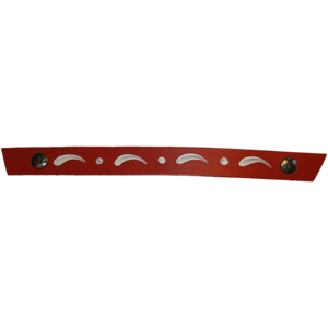 Narrow Red with White Scroll Hand Painted Snap Strap
