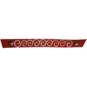 Narrow Red with Hand Painted White Swirl Snap Strap