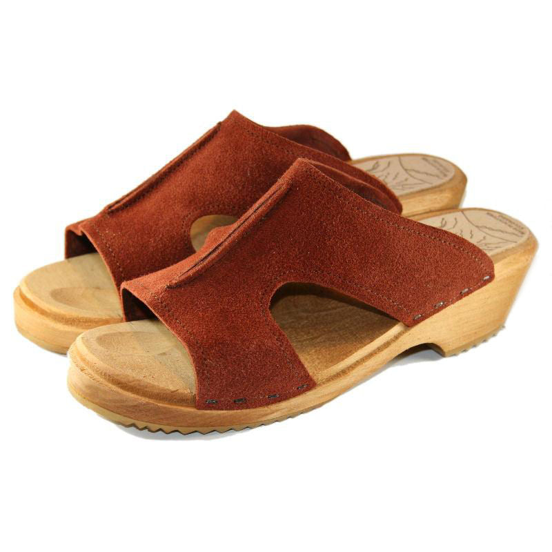 Rust Suede Traditional Heel Birgit Sandal