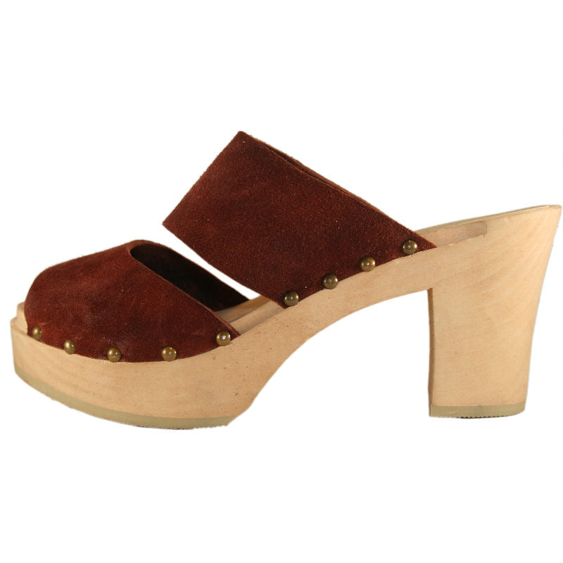 Rust Suede Ultimate High Sandal finished with Decorative Nails