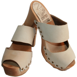 Sand Nubuck Ultimate High Two Strap Sandal with Scalloped Edge