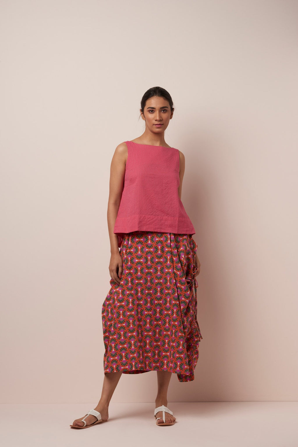Asha World Designs Freija Skirt in Orange-Pink