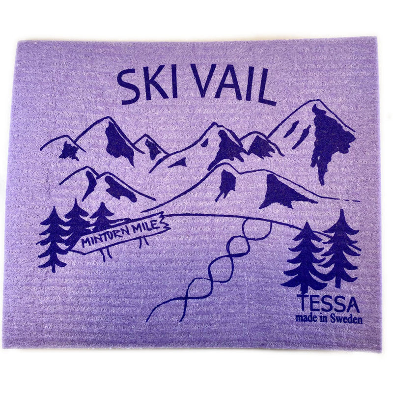 Swedish Dishcloth Purple Ski Vail