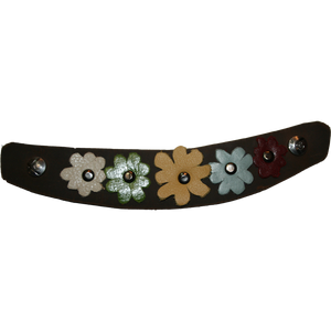 Brown Ada Strap with multi Colored Flower