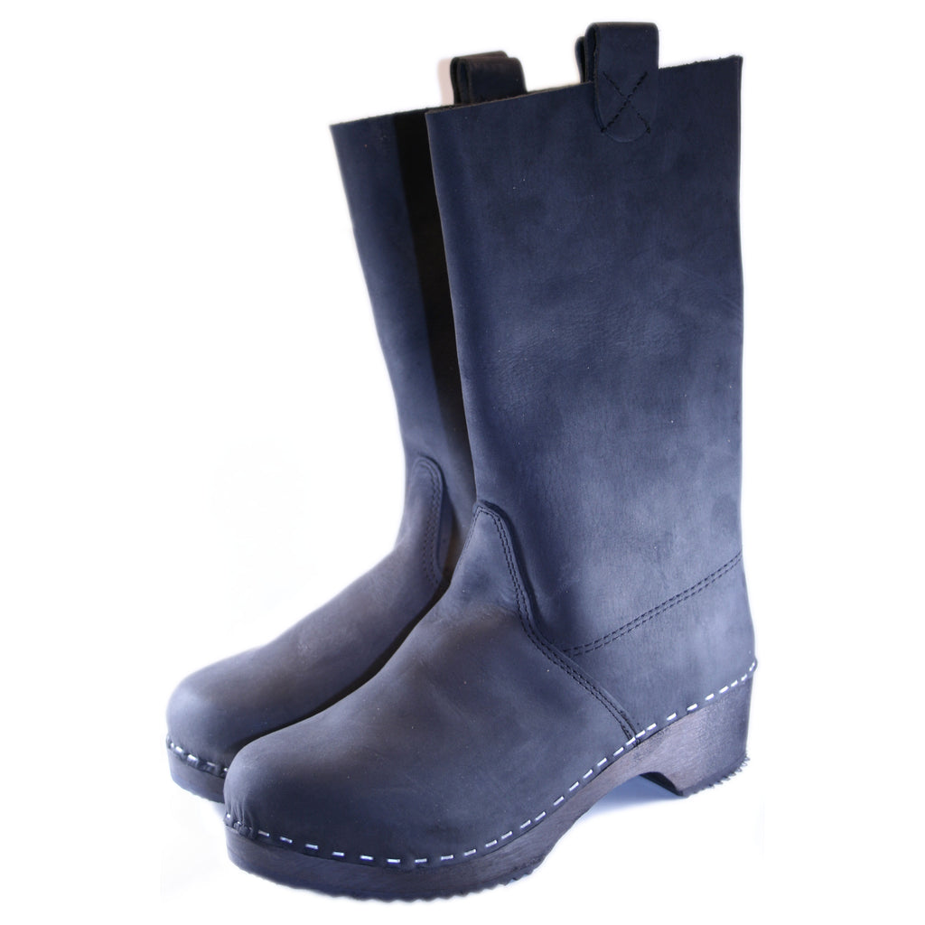 Traditional Heel Black Boots - Discontinued Sale 50% off