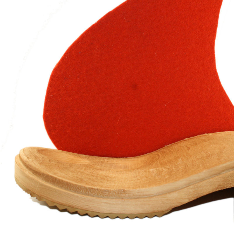 Tessa Traditional Heel Felt Wool in Orange Clog
